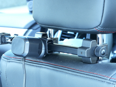 Car Headrest Mount Magnetic Holder w/Dual USB Charging Ports