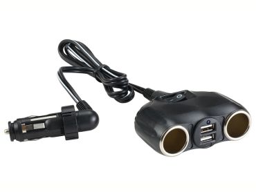 twin cigarette lighter adapter 12V DC Power Adapter