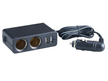 Twin Cigarette Lighter Socket with Twin USB Ports